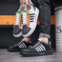 Men's White Shoes New Trendy All-match Low Casual Shoes