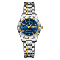 Waterproof Luminous Dual-Date Womens Quartz Watch