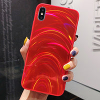 3D Rainbow Glitter Gradient Back Cover Case