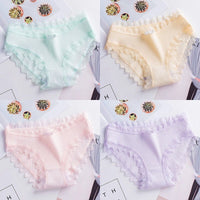 Cotton breathable thin lace briefs