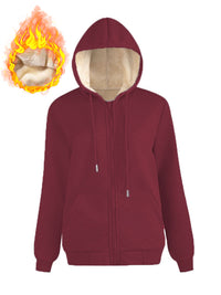 Warm Fleece Hooded Sports Sweatshirt With Pockets