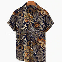 Casual Fashion 3D Digital Printing Short Sleeve Shirt Men