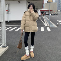 Short Cotton Jacket Women's Warm Hooded Windproof Cotton-padded Jacket