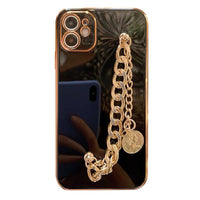 Mobile Phone Shell Plating Bracelet Pearl Hole