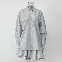 New Commuter Casual Simple Striped Set