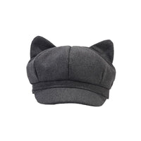 Retro Woolen Peaked Cap Women's Solid Color Painter Cap Tide