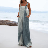 Loose-fit Jumpsuit With Printed Patchwork And Pockets