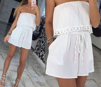 Wrapped chest strapless sexy jumpsuit
