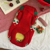 Christmas Cherry Pet Sweater Clothes Warm