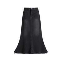 Women's Black Fashion Denim Fishtail Skirt