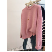 Japanese Leisure Idle Style Milk Huhoo Round Neck Sweater For Women