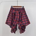 College Style Plaid Irregular Dance Skirt