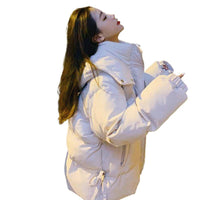 Loose Thick Drawstring Warm Coat Tide