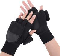 Warm Half Finger Clamshell Sports Riding Touch Screen Non-slip Polar Fleece Gloves
