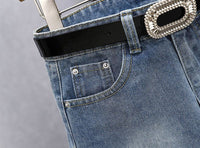 Irregular Patchwork Denim Skirt For Women