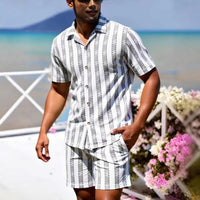 Men's Casual Resort Shirt And Loose Shorts Set