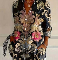 Women's Wear All-matching Printed Casual Lapel Shirt