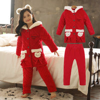 Children coral fleece pajamas women