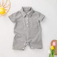 Children's Clothing Short Sleeved Kazakhstan Romper Korean Waffle Triangle Rompers