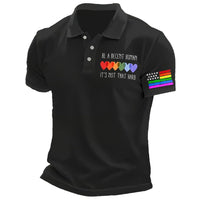 Short-sleeve T-shirt With National Flag Print And A Turn-down Collar POLO Shirt