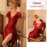Autumn And Winter New Sexy Nightdress Ice Silk Suspender Skirt