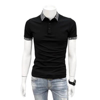 Patterned Collar Slim-fit Fashionable Collared T-shirt