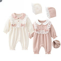 Baby Girl Bow Fleece-lined Jumpsuit