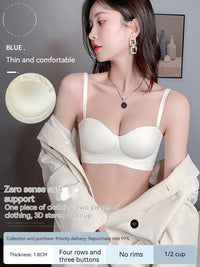 Half Cup Bra Small Breasts Lady's Push Up Big No Wire Accessory Breast Push Up Anti-sagging No Trace Bra