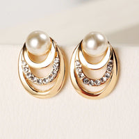 All-matching Elegant Graceful Personality Three-layer Pearl Stud Earrings