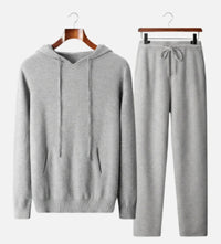 Men's Solid Color Loose Knitted Hooded Long Sleeve Base Sweater