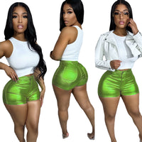 New Women's Metallic Candy-colored Shorts