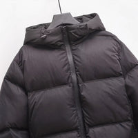 Simple Hooded Long Sleeve Zipper Pocket Protective Jacket Coat For Women