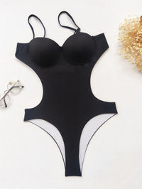 European And American Bikini Solid Color One Piece Swimsuit
