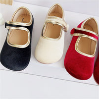 Children's Retro Shoes Red Velvet Girls' Shoes