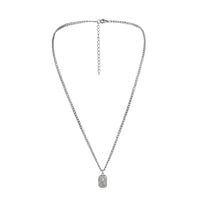 Fashion Minimalist Relief XINGX Square Plate Pendant Necklace Trendy Men