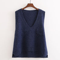Women's Knitted Vest Spring And Autumn Plus Size Sleeveless Sweater Waistcoat Tops Outerwear Waistcoat