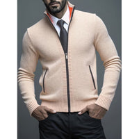 Men's Stand-up Collar Knitted Sweater Coat