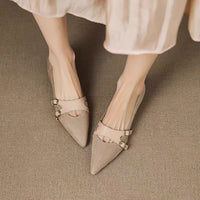 French-style Vintage Pointed-toe Low-cut Womens Flats