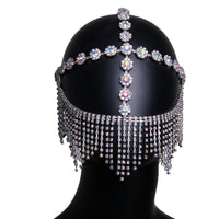 Time Party Short Hanging Beard Face Mask, New Personality Diamond-encrusted Tassel Finish