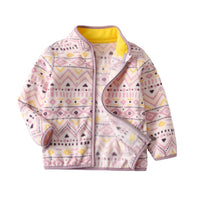 Baby Girl's Thin Fleece Printed Jacket