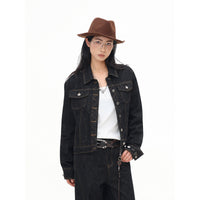 Retro Black Denim Clothes Jacket