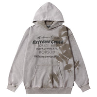 Distressed Tie-dyed Letter Printed Men's Loose Street Pullover Long Sleeve Sports Hoodie