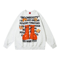 Printed Loose Round Neck Sweater