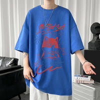 White Half Sleeve Cute Cat T-shirt Top