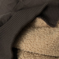 Embroidered Letters Half Zipped Stand Collar Thick Warm Sweater