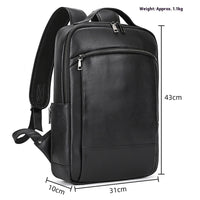 High-end Men's Leather Large-capacity Backpack 16-inch