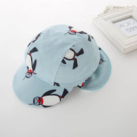 Boy One-piece Long Sleeves Penguin Beach Sun Protection Hot Spring Swimming Cap Swimsuit Two-piece