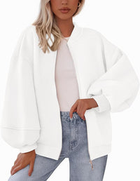 Zip Sweatshirt Jacket Casual Long Sleeve Pilot Coat
