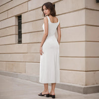 Slimming Square-Neck Elegant Sleeveless Tank Dress For Women