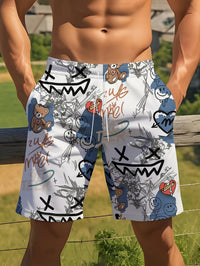Graffiti 3D Casual Loose Men's Beach Pants